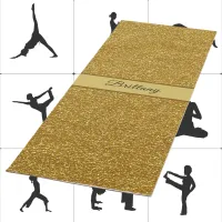 Faux Metallic Gold Glitter Artsy Abstract Add Name Yoga Mat