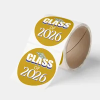 Class of YOUR COLORS  Diamond Grad Cap  Classic Round Sticker