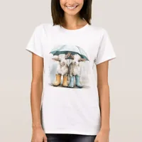 Two Adorable Baby Goats on a Rainy Day T-Shirt