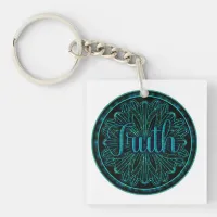 Virtue Truth Mandala Acrylic Keychain