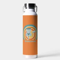 Colorful orange Retro Disc Golf Water Bottle