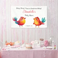 Bird-Themed Baby Shower Cute Watercolor Banner