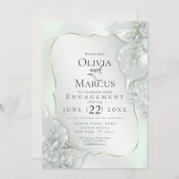 ENGAGEMENT | Mystic Honeydew Shimmer Leaves Invitation
