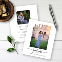 BUDGET Modern Elegant Script Graduation Photo