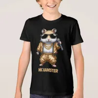 Funny MC Hamster Rapper with Golden Baggy Pants Tri-Blend Shirt