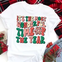 Most Wonderful Time Retro Christmas Tri-Blend Shirt