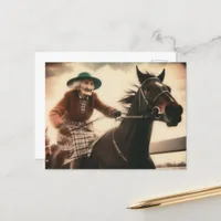 Granny and Her Race Horse Postcard