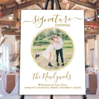 Wedding Signature Cocktail Gold Custom Photo Bar  Foam Board