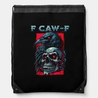 F-Caw-F Crow Humorous Graphic Drawstring Bag
