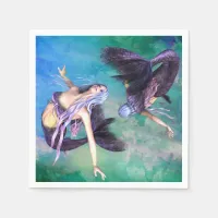 Pisces – Two Mermaids Swimming in a Loop Napkins