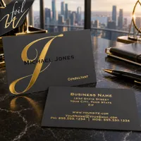 Oversized Gold Foil Monogram Business Cards