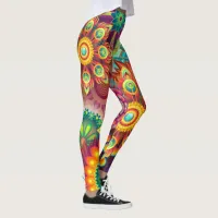 Bright and Colorful Abstract Leggings