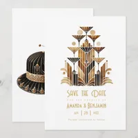 Art Deco Roaring 20s Gatsby Champagne Tower Save The Date