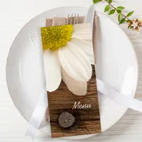 White Daisy and Barn Wood Country Wedding Menu