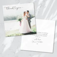 Square Minimalist Photo Wedding Thank You Card