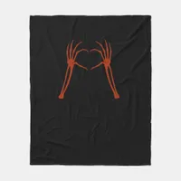 Skeleton Hands Heart Sign Costume Funny Halloween  Fleece Blanket