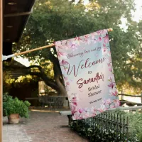 Blossoming Romance - Bridal Shower Welcome House Flag