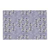 Purple Poinsettias & Snowflakes Christmas Winter Placemat