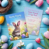 Cute Brown Easter Baby Bunny Invitation