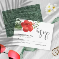 Tropical Floral Wedding RSVP ID475