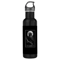 F-Caw-F Crow Card Funny Halloween Vintage Back Stainless Steel Water Bottle