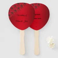 Blood red dahlias in gothic style   hand fan