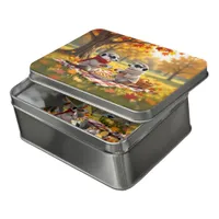 Cute Meerkats in Autumn Attire Jigsaw Puzzle