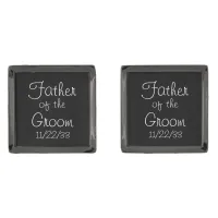 Black and White Father of the Groom Cufflinks