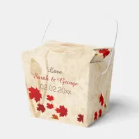 Rustic Maple Leaves Fall wedding favor boxes