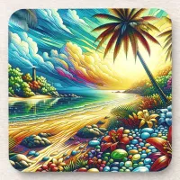 Gorgeous Ai Art | Coastal Beauty   Beverage Coaster