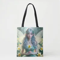 Beautiful March Fairy in Daffodils Tote Bag