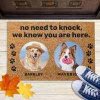 Funny Dogs No Need To Knock Custom 2 Pet Dog Photo Doormat