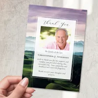 Golf Course Photo Sympathy Funeral Memorial Thank You Card