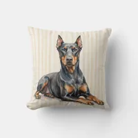 Watercolor Doberman Pinscher Pillow Cover