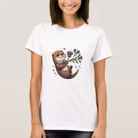 Funny AI Generated Otter and Thistle T-Shirt