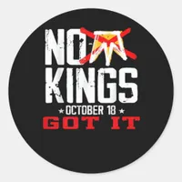No Kings It Classic Minimal Design Classic Round Sticker
