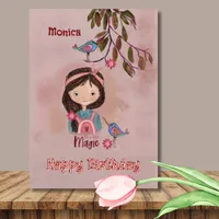 Magical Girl with Birds - Daughter's Birthday Card