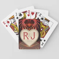 Fantasy Fractals Initials Heart Personalized Poker Cards