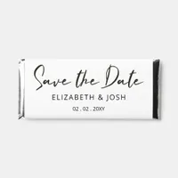 Rustic White Save The Date Three Photos  Hershey Bar Favors