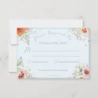 Blush Pink and Pastel Blue Elegant Wedding RSVP