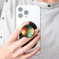 Seventies Orange Abstract Techno Triangles PopSocket