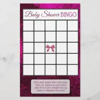 Magenta Bows & Footprints Girl baby shower games Flyer