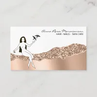 *~* Rose Gold Girly Hair Goddess Beauty Business C Business Card