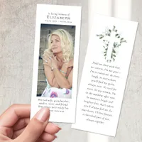 In Loving Memory Photo Eucalyptus Cross Funeral Bookmarks