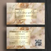 Elegant Gold And Blush Watercolor Marble Business Card