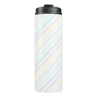 Diagonal Candy Stripe Vintage Pattern Thermal Tumbler