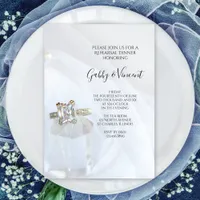 Square Diamond Ring Crystal Rehearsal Dinner Invitation