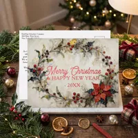 Elegant Poinsettia Wreath Business Client Holiday