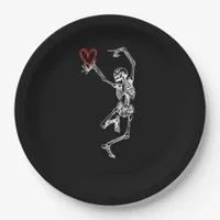 Skeleton Hand Heart Valentines Day Paper Plates