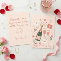 Popping Cork Champagne Toast Valentine's Day Holiday Card